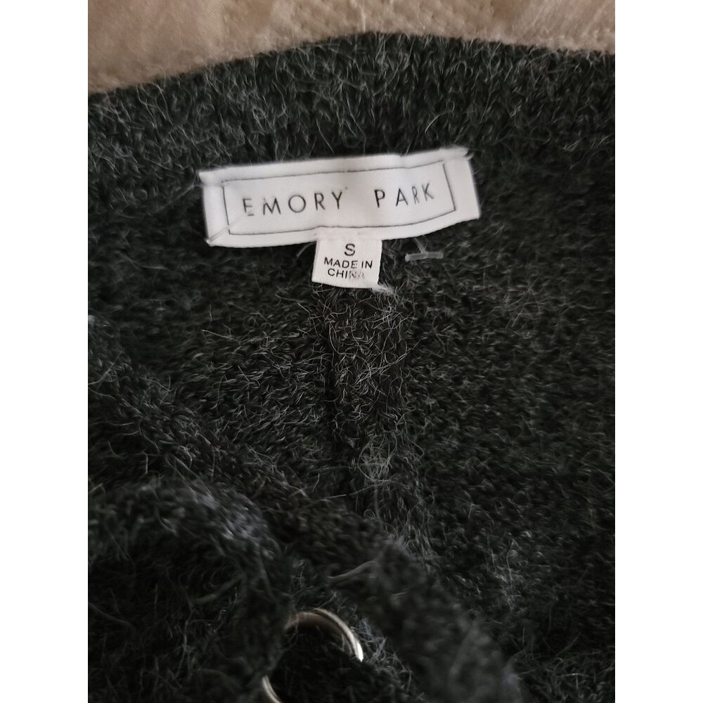 Emory Park Women's Knit Sweater Stretch Wide Leg Jumpsuit Gray Sz S - Picture 5 of 8